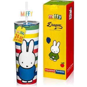 imageDragon Glassware x Barbie Vacuum Insulated Stainless Steel Tumbler with Lid and Straw  Festive Holiday Travel Coffee Tumbler Cup to Keep Drinks Hot or Cold Fits Cup Holders  Christmas ThemeMiffy  Stripes