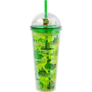 imageSilver Buffalo Sanrio Hello Kitty Pink Polka Dots and Bows Dome Glitter Top Travel Tumbler 24 OuncesShrek