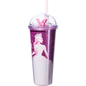 imageSilver Buffalo Sanrio Hello Kitty Pink Polka Dots and Bows Dome Glitter Top Travel Tumbler 24 OuncesWicked Glinda