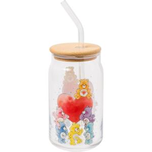 imageSilver Buffalo Wicked Featuring Elphaba Make Your Own Magic Glass Jar Tumbler with Bamboo Lid and Glass Straw 16 OuncesCare Bears Watercolor
