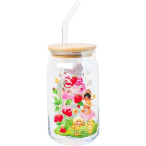 imageSilver Buffalo Wicked Featuring Elphaba Make Your Own Magic Glass Jar Tumbler with Bamboo Lid and Glass Straw 16 OuncesCare Bears and Strawberry Shortcake