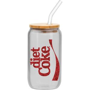 imageSilver Buffalo Wicked Featuring Elphaba Make Your Own Magic Glass Jar Tumbler with Bamboo Lid and Glass Straw 16 OuncesDiet Coke Glitter