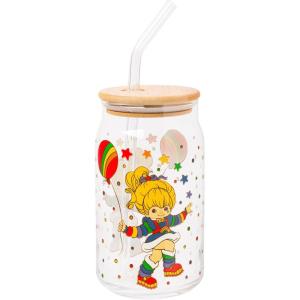 imageSilver Buffalo Wicked Featuring Elphaba Make Your Own Magic Glass Jar Tumbler with Bamboo Lid and Glass Straw 16 OuncesRainbow Brite