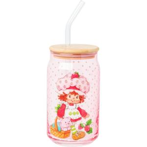 imageSilver Buffalo Wicked Featuring Elphaba Make Your Own Magic Glass Jar Tumbler with Bamboo Lid and Glass Straw 16 OuncesStrawberry Shortcake White Polka Dot