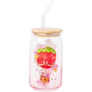 imageSilver Buffalo Wicked Featuring Elphaba Make Your Own Magic Glass Jar Tumbler with Bamboo Lid and Glass Straw 16 OuncesStrawberry Shortcake and Cheer Bear