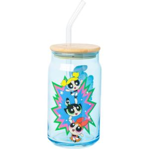 imageSilver Buffalo Wicked Featuring Elphaba Make Your Own Magic Glass Jar Tumbler with Bamboo Lid and Glass Straw 16 OuncesThe Powerpuff Girls