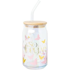 imageSilver Buffalo Wicked Featuring Elphaba Make Your Own Magic Glass Jar Tumbler with Bamboo Lid and Glass Straw 16 OuncesWicked Glinda