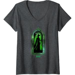 imageWomens Wicked Elphaba No One Mourns The Wicked VNeck TShirtDark Heather Grey