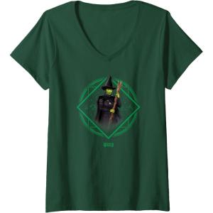 imageWomens Wicked Elphaba Portrait VNeck TShirtDark Green