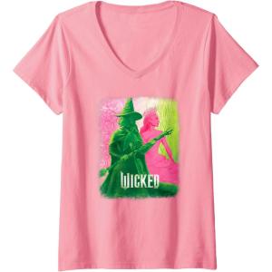 imageWomens Wicked Elphaba ampamp Glinda Tonal VNeck TShirtPink