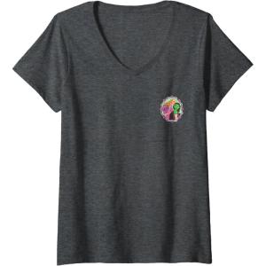 imageWomens Wicked Frame Sketched Front ampamp Back VNeck TShirtDark Heather Grey