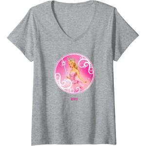 imageWomens Wicked Glinda Bubble Pose VNeck TShirtHeather Grey