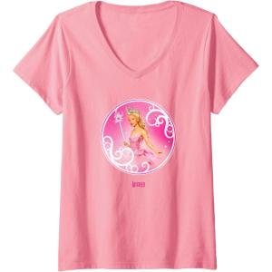 imageWomens Wicked Glinda Bubble Pose VNeck TShirtPink