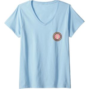 imageWomens Wicked Glinda Logo Front ampamp Back VNeck TShirtBaby Blue