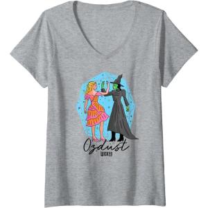 imageWomens Wicked Glinda ampamp Elphaba Ozdust VNeck TShirtHeather Grey
