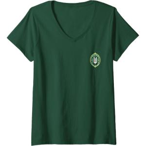imageWomens Wicked Greetings From Emerald City Front ampamp Back VNeck TShirtDark Green