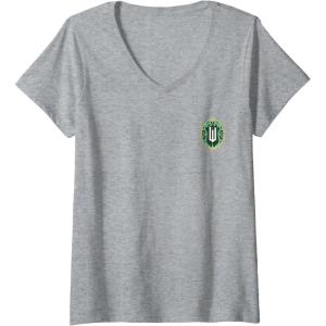 imageWomens Wicked Greetings From Emerald City Front ampamp Back VNeck TShirtHeather Grey