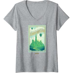 imageWomens Wicked Greetings From The Fantabulous Emerald City VNeck TShirtHeather Grey