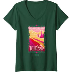 imageWomens Wicked Munchkinlands Famous Tulip Fair VNeck TShirtDark Green