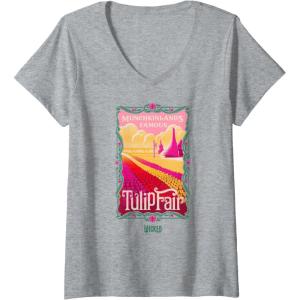 imageWomens Wicked Munchkinlands Famous Tulip Fair VNeck TShirtHeather Grey