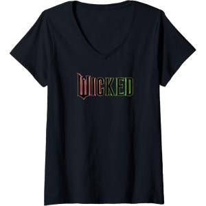 imageWomens Wicked Pink And Green Logo VNeck TShirtBlack