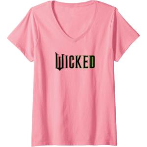 imageWomens Wicked Pink And Green Logo VNeck TShirtPink