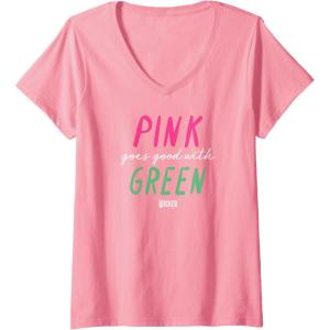 imageWomens Wicked Pink Goes Good With Green VNeck TShirtPink