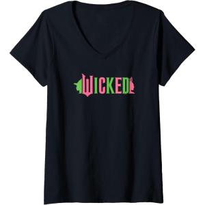 imageWomens Wicked Pink ampamp Green VNeck TShirtBlack