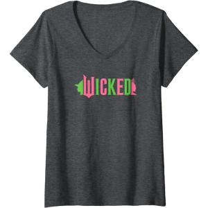 imageWomens Wicked Pink ampamp Green VNeck TShirtDark Heather Grey