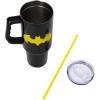 imageSilver Buffalo Wicked Elphaba Not Your Basic Witch Ombre Stainless Steel Tumbler with Handle and Straw Fits in Standard Cup Holder 40 OuncesBatman