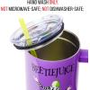 imageSilver Buffalo Wicked Elphaba Not Your Basic Witch Ombre Stainless Steel Tumbler with Handle and Straw Fits in Standard Cup Holder 40 OuncesBeetlejuice