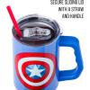 imageSilver Buffalo Wicked Elphaba Not Your Basic Witch Ombre Stainless Steel Tumbler with Handle and Straw Fits in Standard Cup Holder 40 OuncesCaptain America