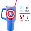imageSilver Buffalo Wicked Elphaba Not Your Basic Witch Ombre Stainless Steel Tumbler with Handle and Straw Fits in Standard Cup Holder 40 OuncesCaptain America