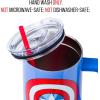 imageSilver Buffalo Wicked Elphaba Not Your Basic Witch Ombre Stainless Steel Tumbler with Handle and Straw Fits in Standard Cup Holder 40 OuncesCaptain America
