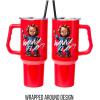 imageSilver Buffalo Wicked Elphaba Not Your Basic Witch Ombre Stainless Steel Tumbler with Handle and Straw Fits in Standard Cup Holder 40 OuncesChucky Wanna Play