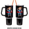imageSilver Buffalo Wicked Elphaba Not Your Basic Witch Ombre Stainless Steel Tumbler with Handle and Straw Fits in Standard Cup Holder 40 OuncesChucky Wanna Play Spooky Scary
