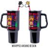 imageSilver Buffalo Wicked Elphaba Not Your Basic Witch Ombre Stainless Steel Tumbler with Handle and Straw Fits in Standard Cup Holder 40 OuncesFive Night at Freddys Special Delivery