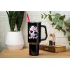 imageSilver Buffalo Wicked Elphaba Not Your Basic Witch Ombre Stainless Steel Tumbler with Handle and Straw Fits in Standard Cup Holder 40 OuncesFriday the 13th Splatter