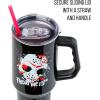 imageSilver Buffalo Wicked Elphaba Not Your Basic Witch Ombre Stainless Steel Tumbler with Handle and Straw Fits in Standard Cup Holder 40 OuncesFriday the 13th Splatter