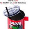 imageSilver Buffalo Wicked Elphaba Not Your Basic Witch Ombre Stainless Steel Tumbler with Handle and Straw Fits in Standard Cup Holder 40 OuncesMarvel Avengers