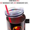 imageSilver Buffalo Wicked Elphaba Not Your Basic Witch Ombre Stainless Steel Tumbler with Handle and Straw Fits in Standard Cup Holder 40 OuncesMarvel Deadpool