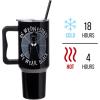 imageSilver Buffalo Wicked Elphaba Not Your Basic Witch Ombre Stainless Steel Tumbler with Handle and Straw Fits in Standard Cup Holder 40 OuncesOn Wednesdays We Wear Black