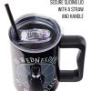 imageSilver Buffalo Wicked Elphaba Not Your Basic Witch Ombre Stainless Steel Tumbler with Handle and Straw Fits in Standard Cup Holder 40 OuncesOn Wednesdays We Wear Black