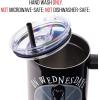 imageSilver Buffalo Wicked Elphaba Not Your Basic Witch Ombre Stainless Steel Tumbler with Handle and Straw Fits in Standard Cup Holder 40 OuncesOn Wednesdays We Wear Black