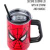 imageSilver Buffalo Wicked Elphaba Not Your Basic Witch Ombre Stainless Steel Tumbler with Handle and Straw Fits in Standard Cup Holder 40 OuncesSpiderMan
