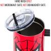 imageSilver Buffalo Wicked Elphaba Not Your Basic Witch Ombre Stainless Steel Tumbler with Handle and Straw Fits in Standard Cup Holder 40 OuncesSpiderMan
