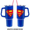 imageSilver Buffalo Wicked Elphaba Not Your Basic Witch Ombre Stainless Steel Tumbler with Handle and Straw Fits in Standard Cup Holder 40 OuncesSuperman