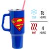 imageSilver Buffalo Wicked Elphaba Not Your Basic Witch Ombre Stainless Steel Tumbler with Handle and Straw Fits in Standard Cup Holder 40 OuncesSuperman