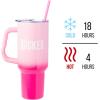 imageSilver Buffalo Wicked Elphaba Not Your Basic Witch Ombre Stainless Steel Tumbler with Handle and Straw Fits in Standard Cup Holder 40 OuncesWicked Glinda Pink Perfection