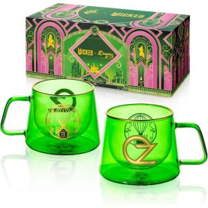 imageDragon Glassware x Wicked Ozpresso Cups  8 oz Espresso Cups Set of 2  Insulated Double Walled Glass Coffee Mugs to Keep Beverages Hot or Cold Longer  Wicked The Movie